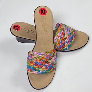 ITALIAN SHOEMAKER MADE IN ITALY GOVEN STRAW WOMEN SHOES SIZE 10